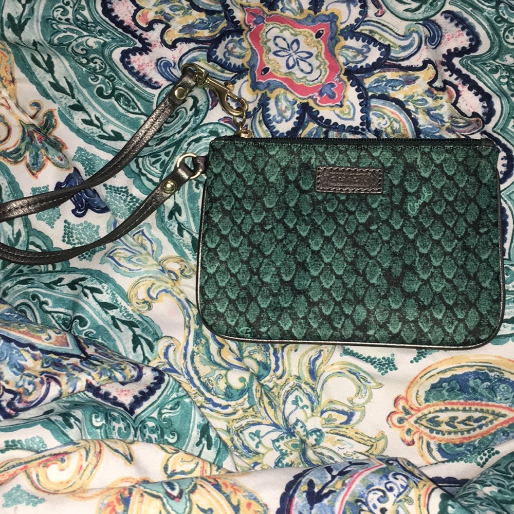 COACH corner zip wristlet